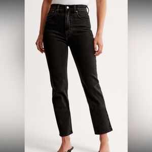 Abercrombie ultra high rise ankle straight jean.double waistband.